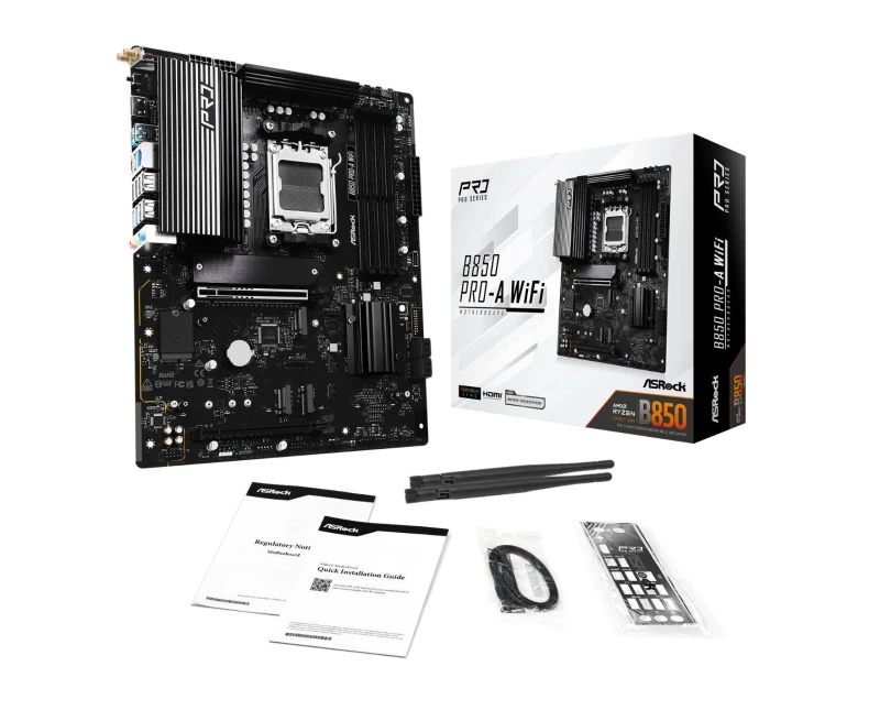 Image of ASRock B850 Pro-A WiFi AMD Ryzen AM5 DDR5 ATX Motherboard - 90-MXBQN-A0UAYZ