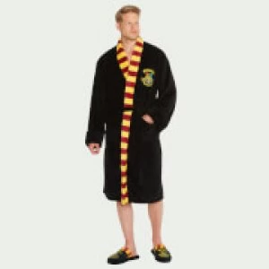 Image of Harry Potter Hogwarts Black Fleece Robe with Scarf - Mens