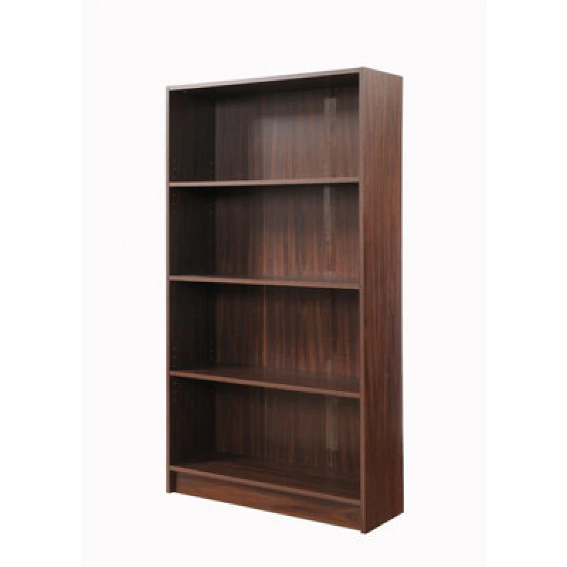 Image of Timber Art Design 4 Tier Bookcase Tall Display Shelving Storage Unit Wood Furniture Walnut
