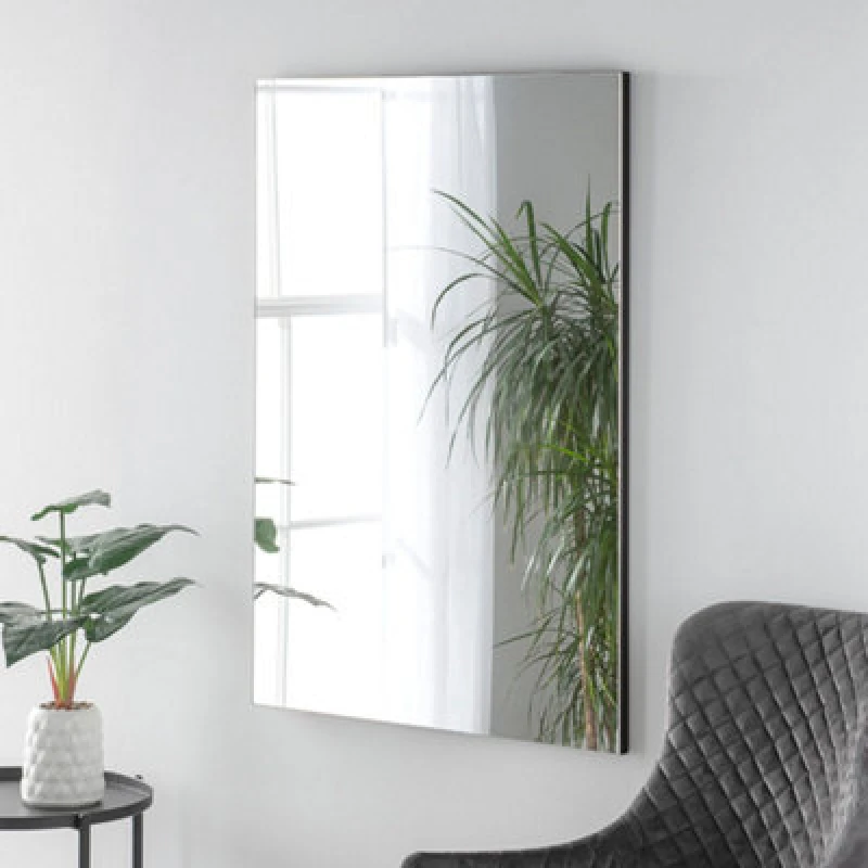 Image of Yearn Mirrors Yearn Mirrors Contemporary Rectangular Plain Wall Mirror in Black One Size Unisex 0716053066169