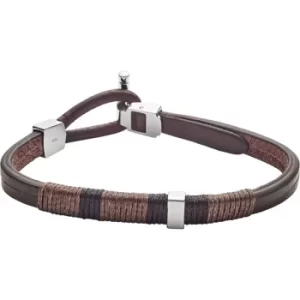 Image of Mens Fossil Leather Vinatage Casual Bracelet