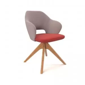 Image of Jude single seater lounge chair with pyramid oak legs - forecast grey