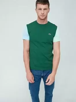 Image of Lacoste Colour Block T-Shirt, Green, Size L, Men