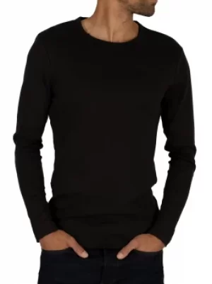 Image of Longsleeved Crew Logo T-Shirt