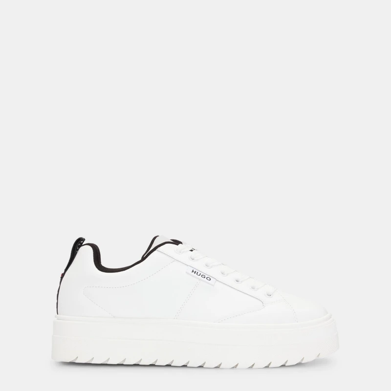 Image of Hugo Lyssa Tenn Platform Trainers - White White 6