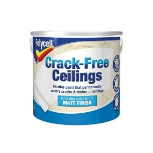 Image of Polycell Crack-Free Ceilings Smooth Matt 2.5 Litre
