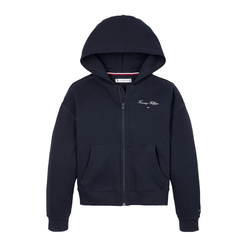 Image of Tommy Hilfiger Kids Varsity Zip Hoodie Navy C1G female 6Y