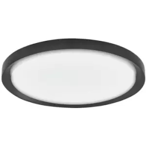 Image of Merano - Beaumont 56cm Integrated LED Semi Flush Light Metal, Matt Black Outside Matt White Inside LED 50W 2750Lm 3000K