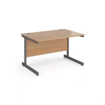 Image of Office Desk 1200mm Rectangular Desk With Cantilever Leg Beech Tops With Graphite Frames Contract 25