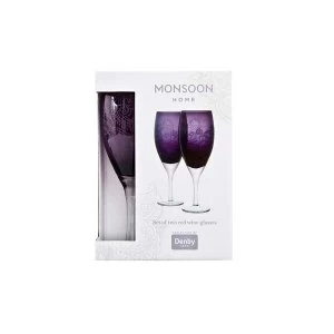 Image of Denby Monsoon Cosmic Red Wine Glass Pack Of 2