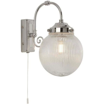 Image of Searchlight Belvue - 1 Light Bathroom Chrome, Glass Shade IP44, E14