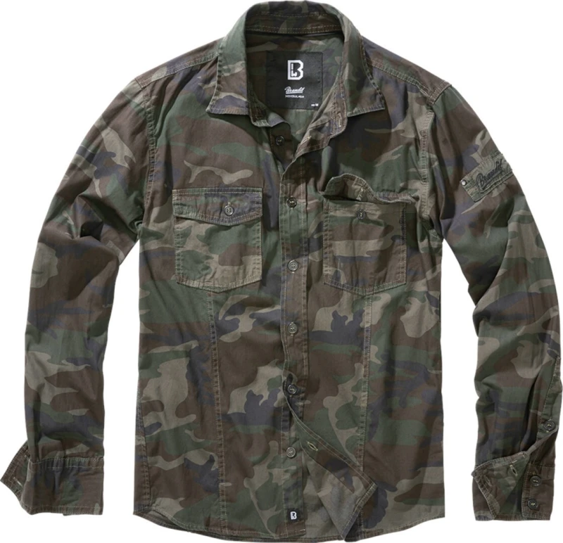 Image of Brandit Slim Fit Shirt Longsleeve woodland XL Men