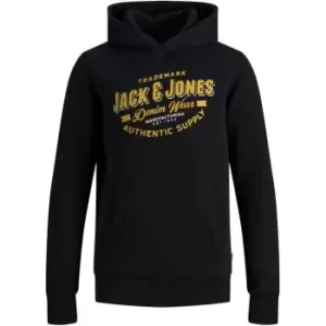 Image of Jack and Jones Logo Hoodie Junior Boys - Black