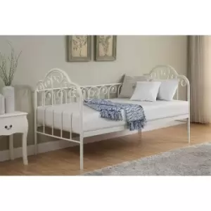 Image of Crazy Price Beds Lilly White Metal Day Single Bed