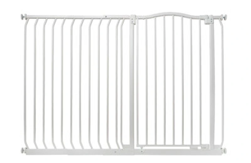 Image of Safetots Extra Tall Curved Top Safety Gate, 134Cm - 143Cm, Matt White, Extra Tall 100Cm In Height, Pressure Fit Stair Gate