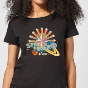 Image of Captain Marvel Star Power Womens T-Shirt - Black - S