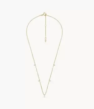 Image of Fossil Women Sadie Shine Bright 14K Gold Plated Brass Dangle Necklace