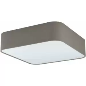 Image of Loops - Flush Ceiling Light Colour White Shade Taupe White Fabric Plastic Bulb E27 5x25W
