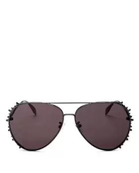 Image of Alexander McQUEEN Unisex Aviator Sunglasses, 63mm