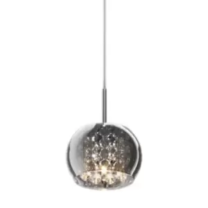 Image of Crystal Pendant Ceiling Light, Transparent, Chrome, 1x G9