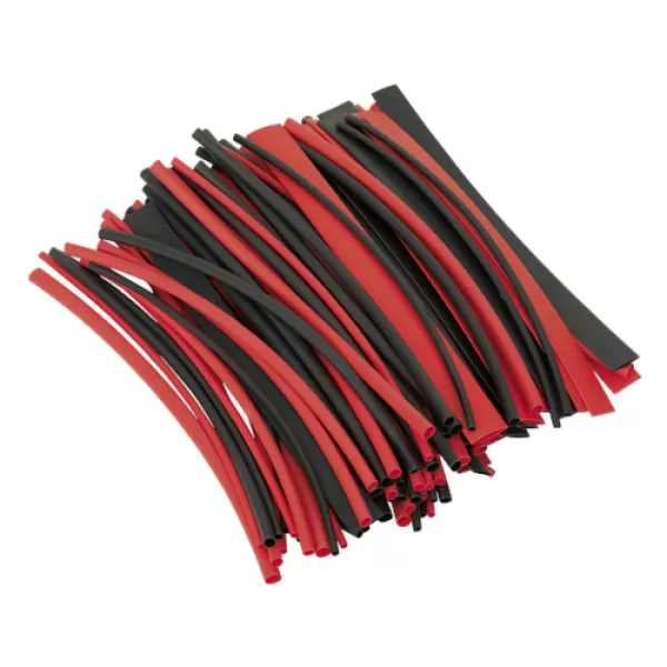 Image of Genuine SEALEY HST200BR Heat Shrink Tubing Black & Red 200mm 100pc