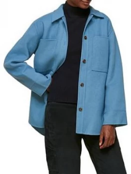 Image of Whistles Classic Wool Overshirt - Blue