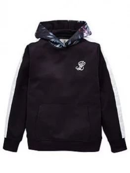 Image of Illusive London Boys Dark Tropical Overhead Hoodie, Navy, Size 15 Years