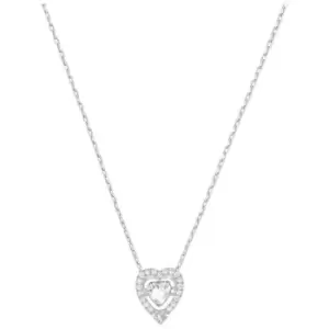 Image of Swarovski Rhodium White Crystal Sparkling Dance Heart Necklace