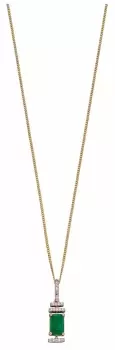 Image of Elements Gold GP2185G 9k Yellow Gold Emerald Diamond Deco Jewellery