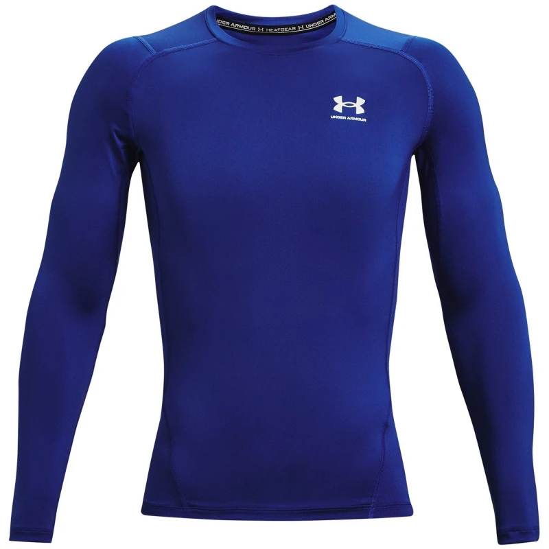 Image of Under Armour Armour HeatGear Long Sleeve Mens Baselayer Tops XS Blue 42726127310