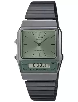 Image of Casio AQ-800ECGG-3AEF Vintage Green Dial Black Stainless Watch