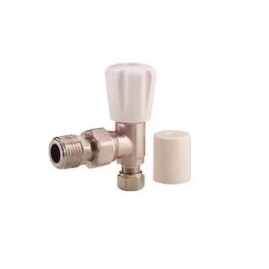 Image of Plumbsure White Chrome effect Angled Radiator valve