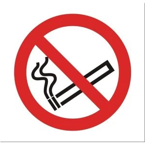 Image of Stewart Superior SB012SAV Self Adhesive Vinyl Sign 100x100mm No Smoking Logo