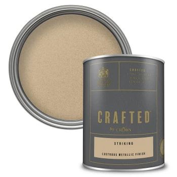 Image of CRAFTED by Crown Lustrous Metallic Interior Wall and Wood Paint - Striking - 1.25L