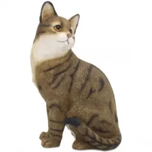 Image of Cat Figurine Of Sitting Tabby Cat By Leonardo