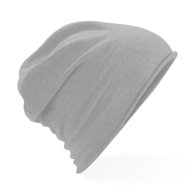 Image of Beechfield Plain Jersey Beanie Hat in Grey Grey Unisex One Size