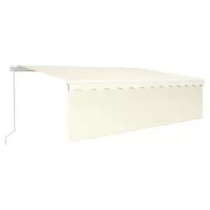 Image of Vidaxl Manual Retractable Awning With Blind&led 5X3M Cream