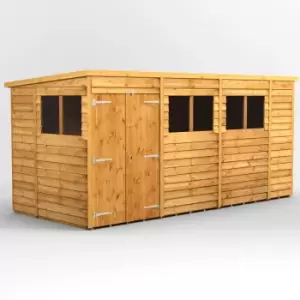 Image of 14X6 Power Overlap Pent Double Door Shed