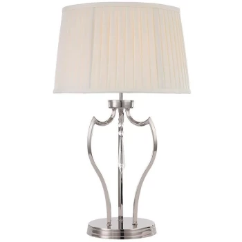 Image of Pimlico - 1 Light Table Lamp Polished Nickel, E27 - Elstead