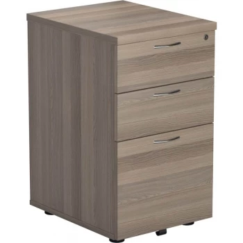 Image of 3 Drawer Under Desk Pedestal - Grey Oak
