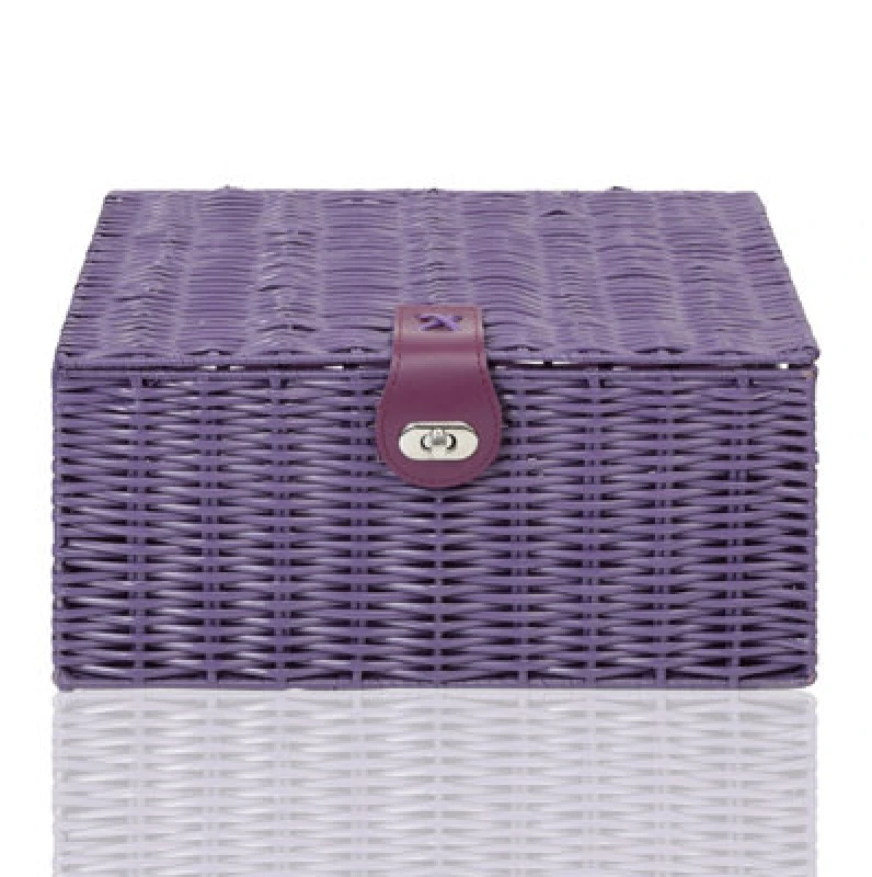 Image of Arpan Storage Basket Unit With Lid Resin Purple Medium