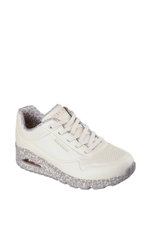 Image of Skechers Womens Uno Safari Time Trainers in White Size: 4 White Female 4