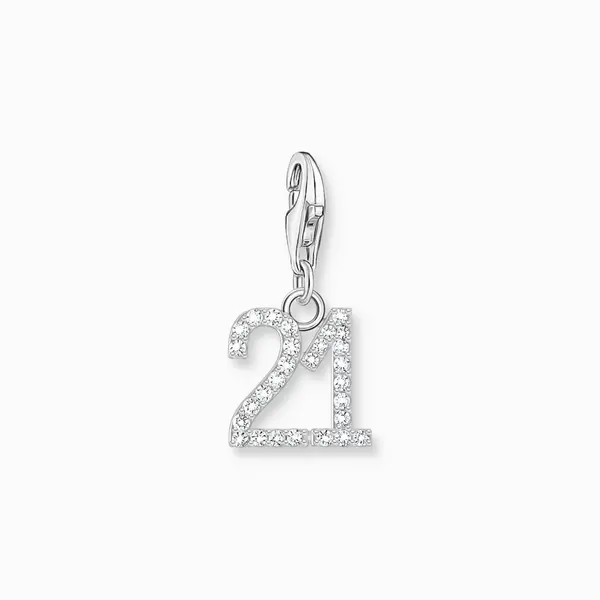 Image of Thomas Sabo Charm Club Charmista Sterling Silver Zirconia Number 21 Ch