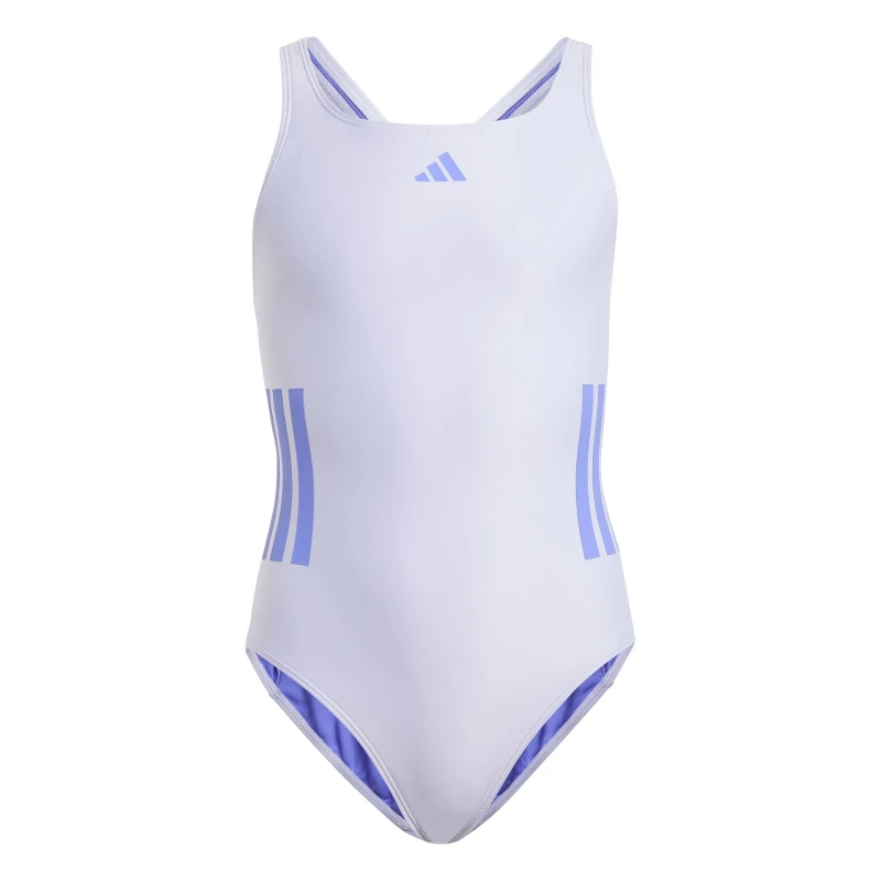 Image of adidas Three Stripe Swimsuit Junior Girls - Purple Purple 13 - 14 Years
