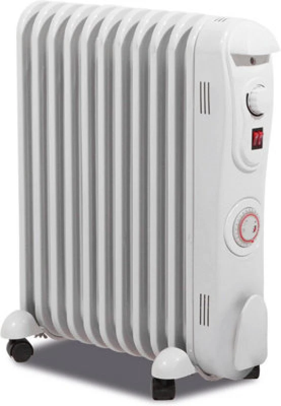 Image of 2500W Oil Filled Radiator Heater, 11-Fin Free-Standing Electric Heater, 3 Heat Settings, 24Hr Timer & Safety Protection