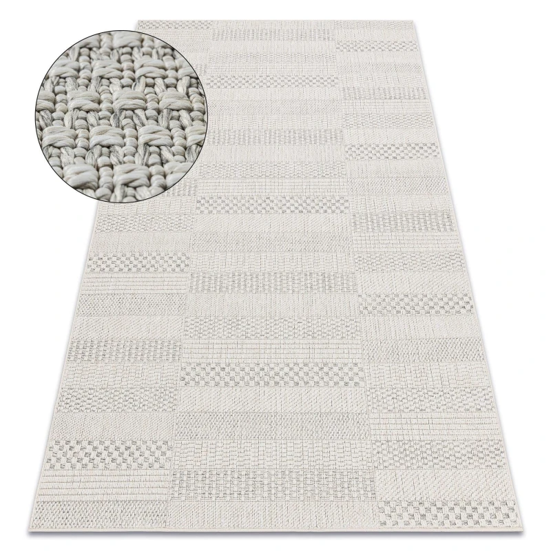 Image of RugsX Carpet Origi 3736 Cream - Boards Flat-Woven Sisal String 136X190 Cm