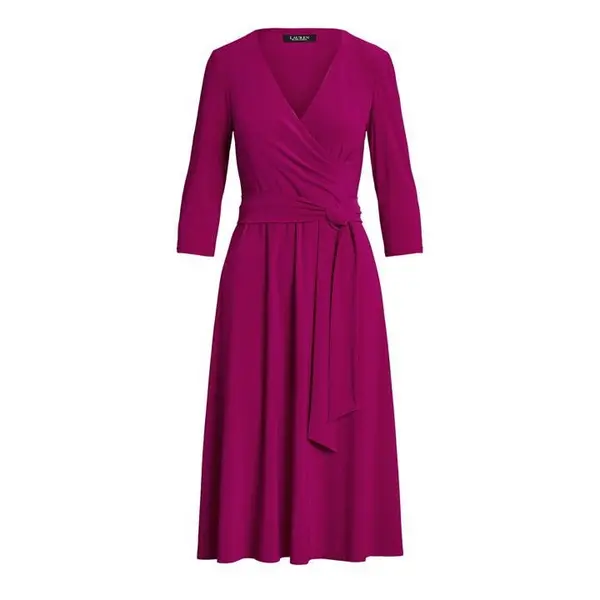 Image of Lauren by Ralph Lauren Carlyna Wrap Dress - Pink 10