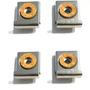 Image of Mirror & Glass Hanging Kit Wall Bracket Clips Set Chrome - Pack of 20