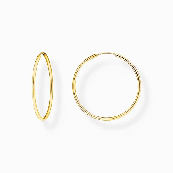 Image of Thomas Sabo Sterling Silver Sterling Gold Plated Medium Hoop Earrings