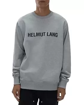 Image of Helmut Lang Cotton Logo Print Crewneck Sweatshirt